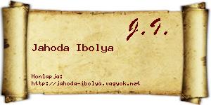 Jahoda Ibolya névjegykártya